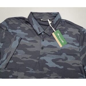 Travis Mathew Camouflage Polo Shirt - Black and Gray